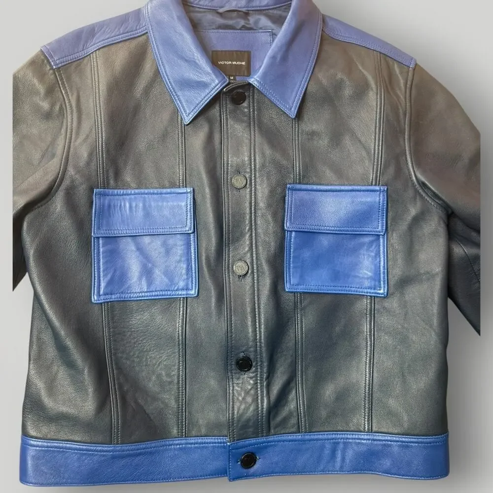 VICTOR MUDHE SLAM LEATHER JACKET SZ M AND DUNK LEATHER PANTS SZ L